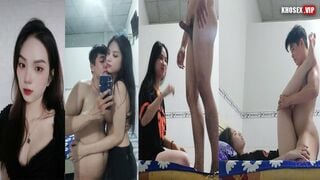 Clip sex Em 2ka9 đeo kính váy xanh xinh dâm dáng ngon cực Hot