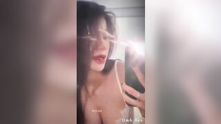 Hot Girl Hà Tĩnh vú căng lộ clip doggy trước gương , cho bạn trai xuất tinh lên vú