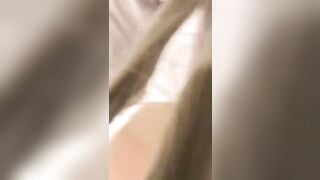 Nắm tóc doggy em tóc dài mình dây da trắng