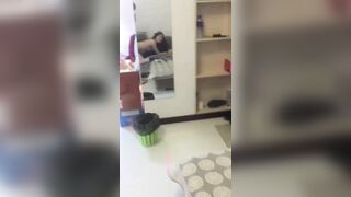 doggy em hàng xóm mặc lọt khe đỏ cực nứng