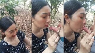 Clip Sex Được chị gái giáo viên dẫn ra sau vườn bú cặc cực nứng