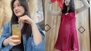 Clip Sex Vợ dâm mặc lọt khe để kích thích bím