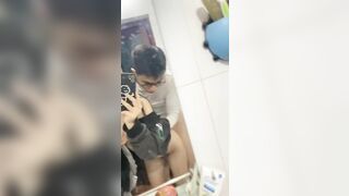 Clip Sex Cặp đôi sinh viên trẻ địt nhau trước gương