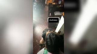 Nứng cặt bắt chị ruột bú cu trong bếp