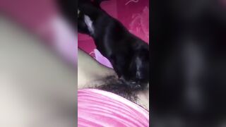 em học sinh mới lớn cho chó con bú lồn để thỏa mãn cơn nứng lồn